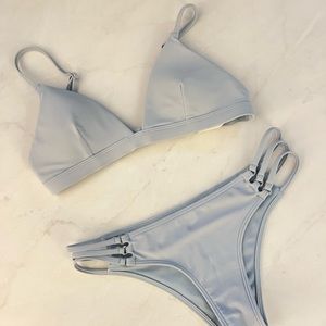A&F Baby Blue Triangle Bikini